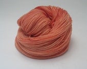 Hand dyed  Merino Cashmere wool yarn peach pink orange