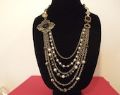 High Fashion-Set-Vintage Style-Buttons-Beads-Costume Jewelry-Necklace-Earrings- "VINTAGE INSPIRATION"