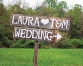 Rustic Wedding Signs Romantic Outdoor Weddings LARGE FONT Hand Painted Reclaimed Wood. Rustic Weddings. Vintage Weddings. Road Signs.