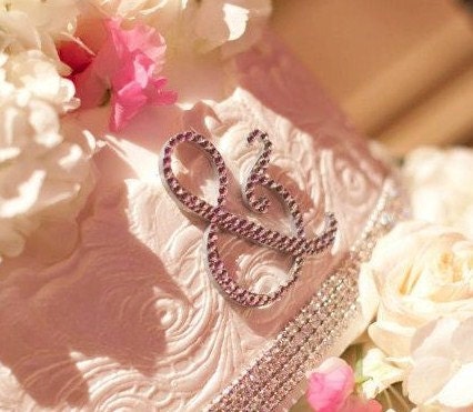 3" Swarovski Crystal Monogram Cake Topper ANY LETTER from the ALPHABET