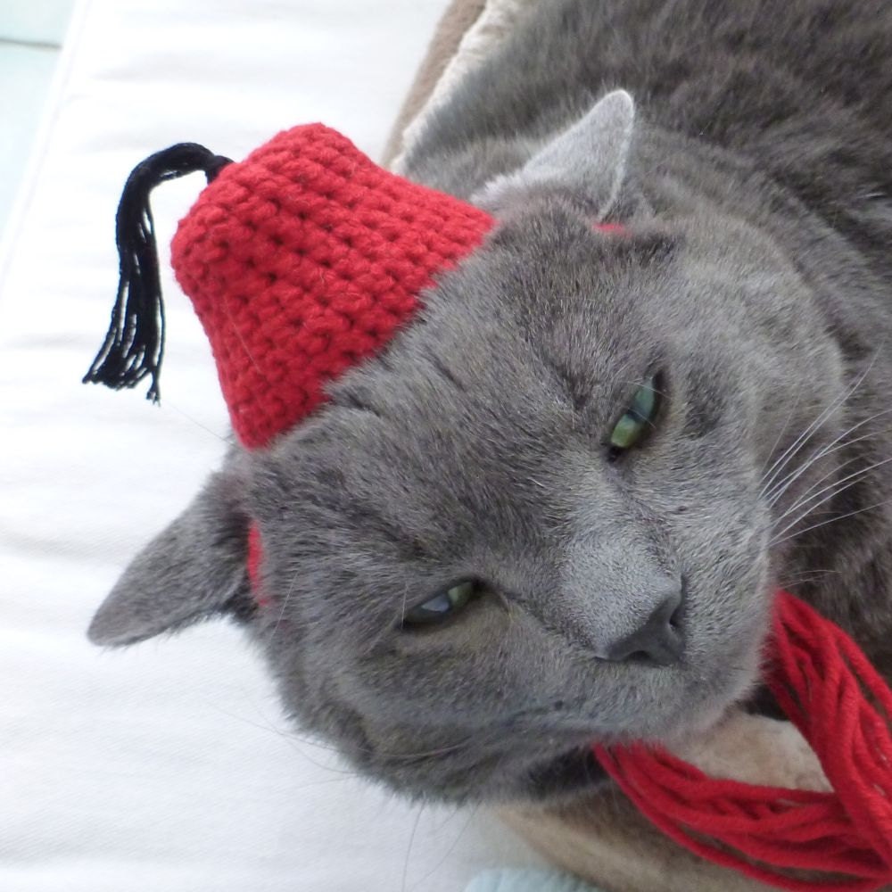 Fat Cat Fez Hat (small medium or large, unisex)