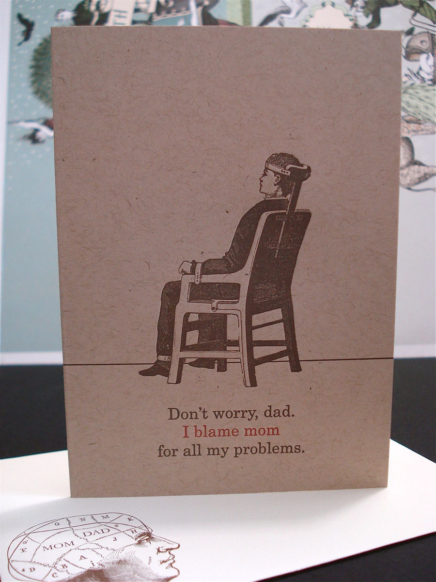 Blame Mom - letterpress father's day greeting