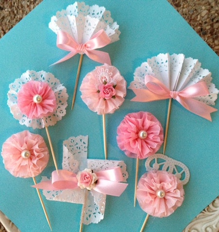 Cupcake Topper Sampler Set of 8 for birthday Party or Mother's Day Il_170x135