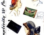 Original Vintage 1940s Hat and Purse Accessory Pattern- Size Large- Simplicity 4089