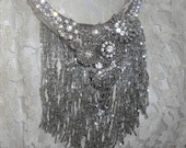 SOLD Art Deco Style Handmade Necklace with Vintage and antique Rhinestones