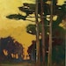 Mission Arts and Crafts CRAFTSMAN Pine Sunset - Matted Giclee Art PRINT Vertical 11x14 by Jan Schmuckal