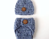 Photo Prop Baby Hat & Diaper Cover - Newborn 0 3 mths 3 6 mths 6 9 mths - Photography Props Choose your color