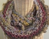 FADED FLOWERS handspun handknit cowl