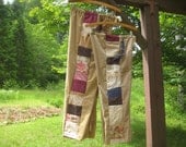 Custom...Patch Pocket RETREAT Pants for WOMEN...denim, corduroy, cotton and patchwork wtih stars and ruffle pockets