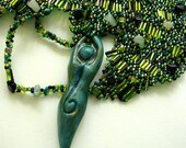 Green Lady - Freeform Beadwoven Statement Choker