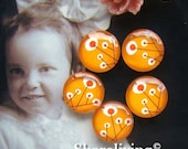SALE - 10% OFF - 10pcs 12mm Handmade Photo Glass Cabochons (Flower)  -- BCH092D