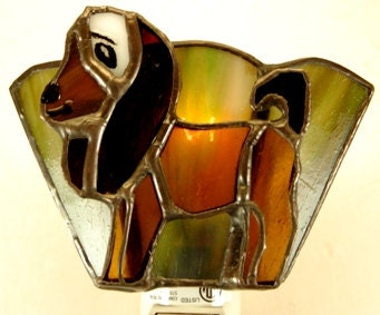 Stained Glass Puppy Night Light