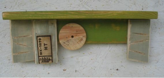 Wood shelf furniture modern Green art recycled wood rustic shelves distressed gray