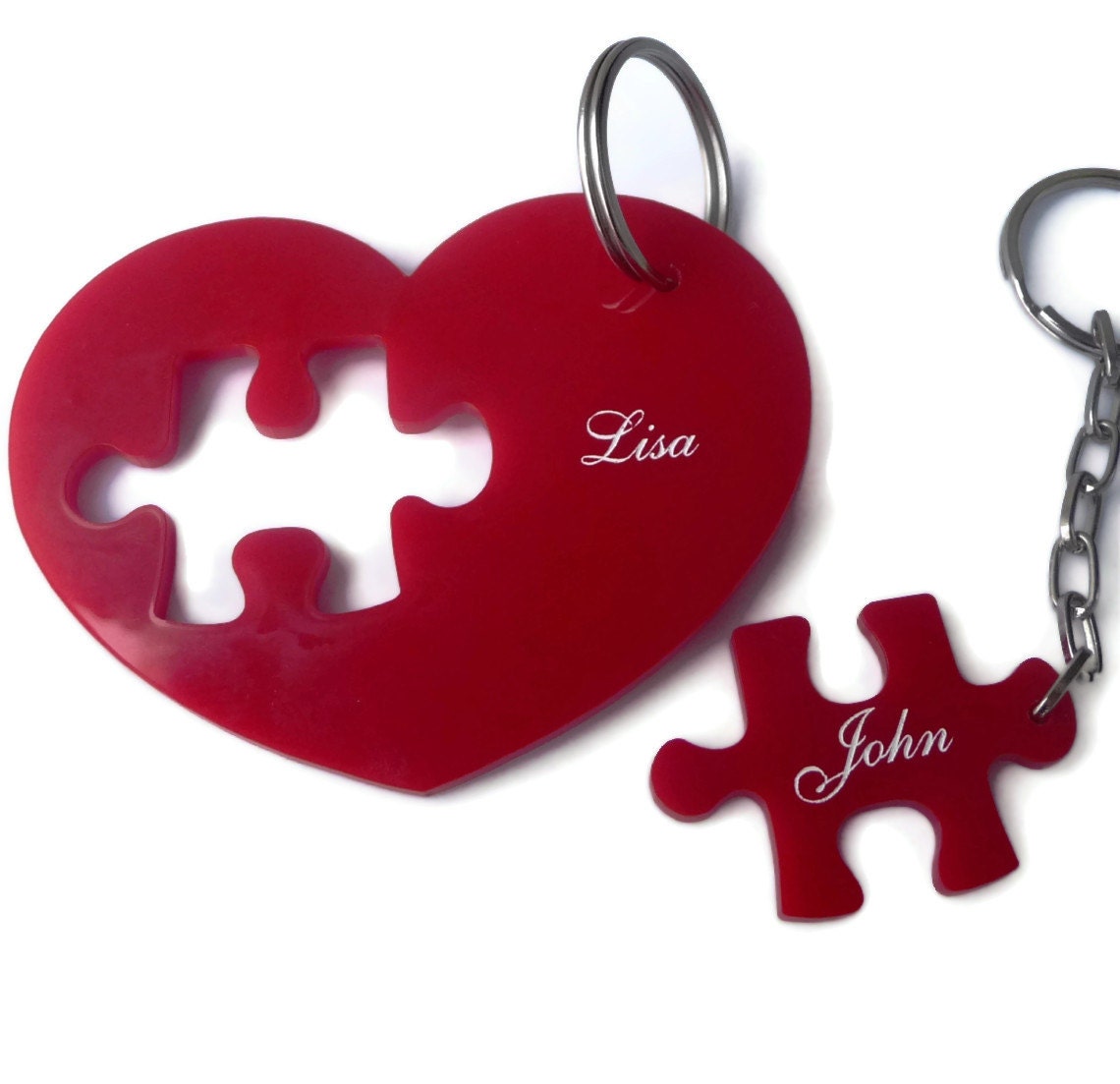 Personalized Puzzle Accessories,Puzzle Keychain,Key Chain Set,Plexiglass, Laser Cut Acrylic