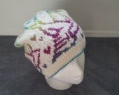 Love Birds Slouch Hat - hand knit beanie in merino wool
