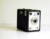 Vintage Box Camera Sears Tower Five 5, 120 Film Camera Black Silver