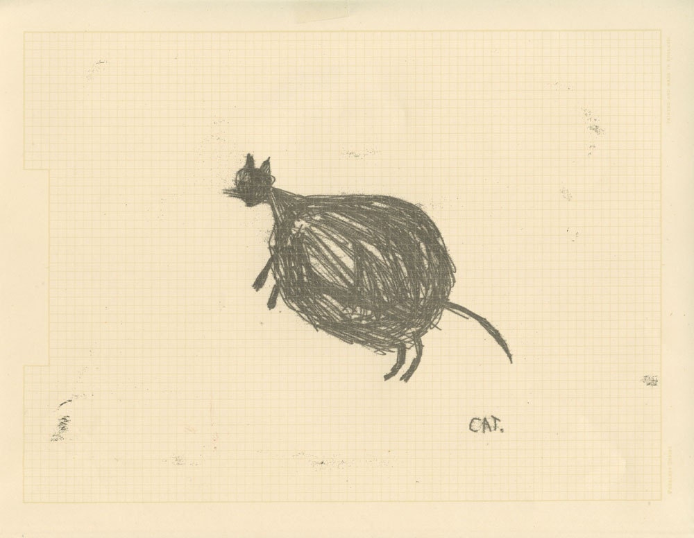 Fat Cat Monoprint