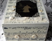 Vintage in White HANDMADE Keepsake Box