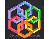 Hexadaisy paper pieced quilt medallion pattern PDF INSTANT DOWNLOAD