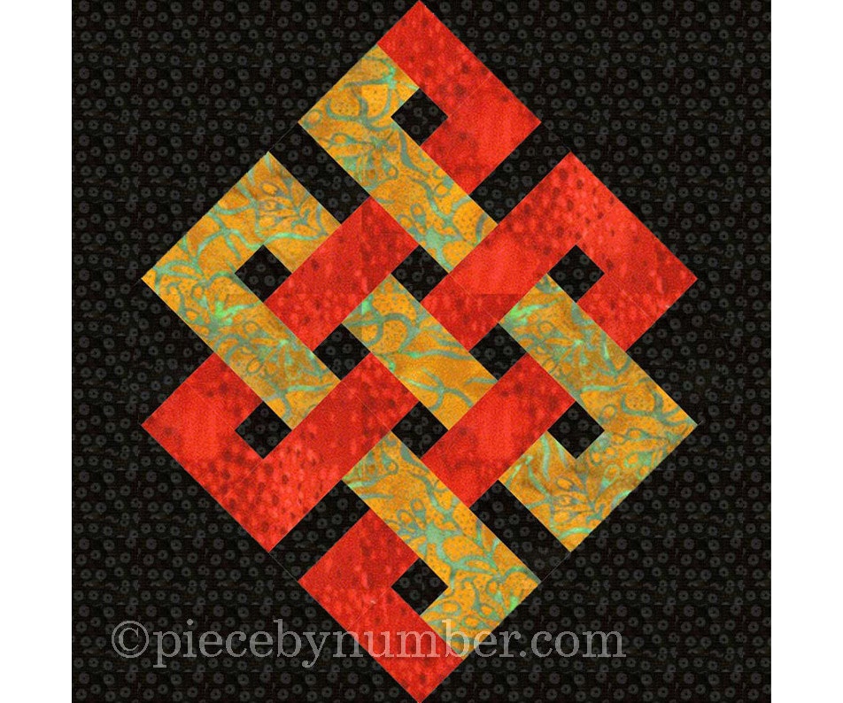 Eternity Knot paper pieced quilt block pattern INSTANT DOWNLOAD PDF