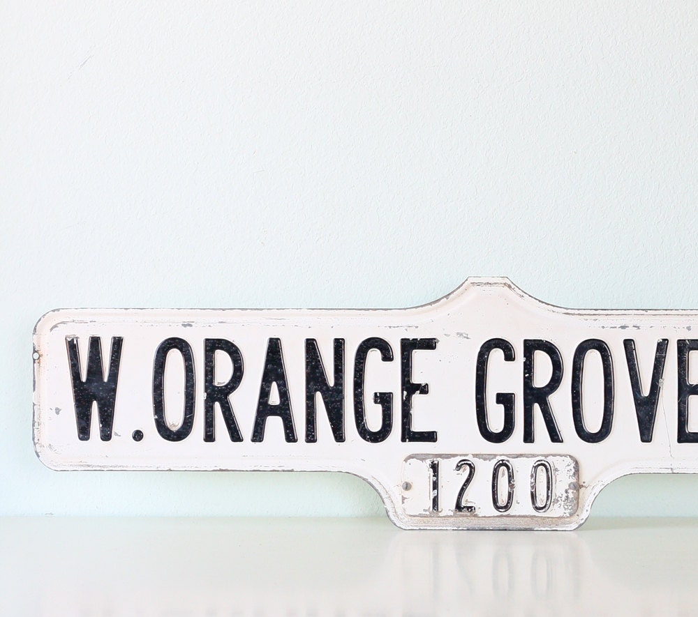 Vintage Street Sign - West Orange Grove Avenue 1200