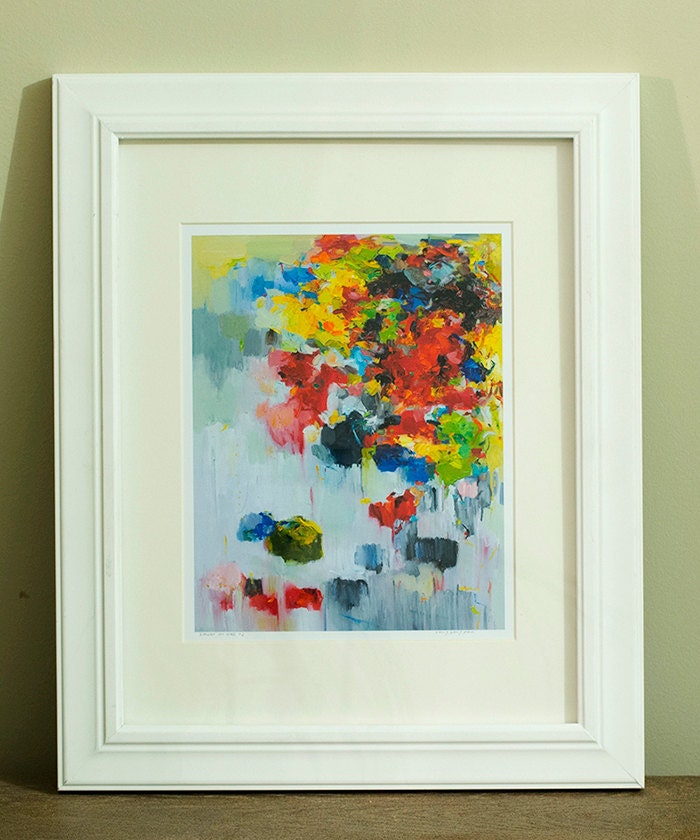 Fine Art Print 8x10 Archival Matted giclee print - from original oil painting Flower on Wall 02- Signed