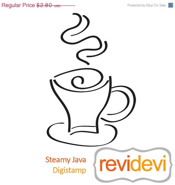 HALF PRICE SALE Digital stamp.. Steamy Java S020.. Commercial use graphic clipart