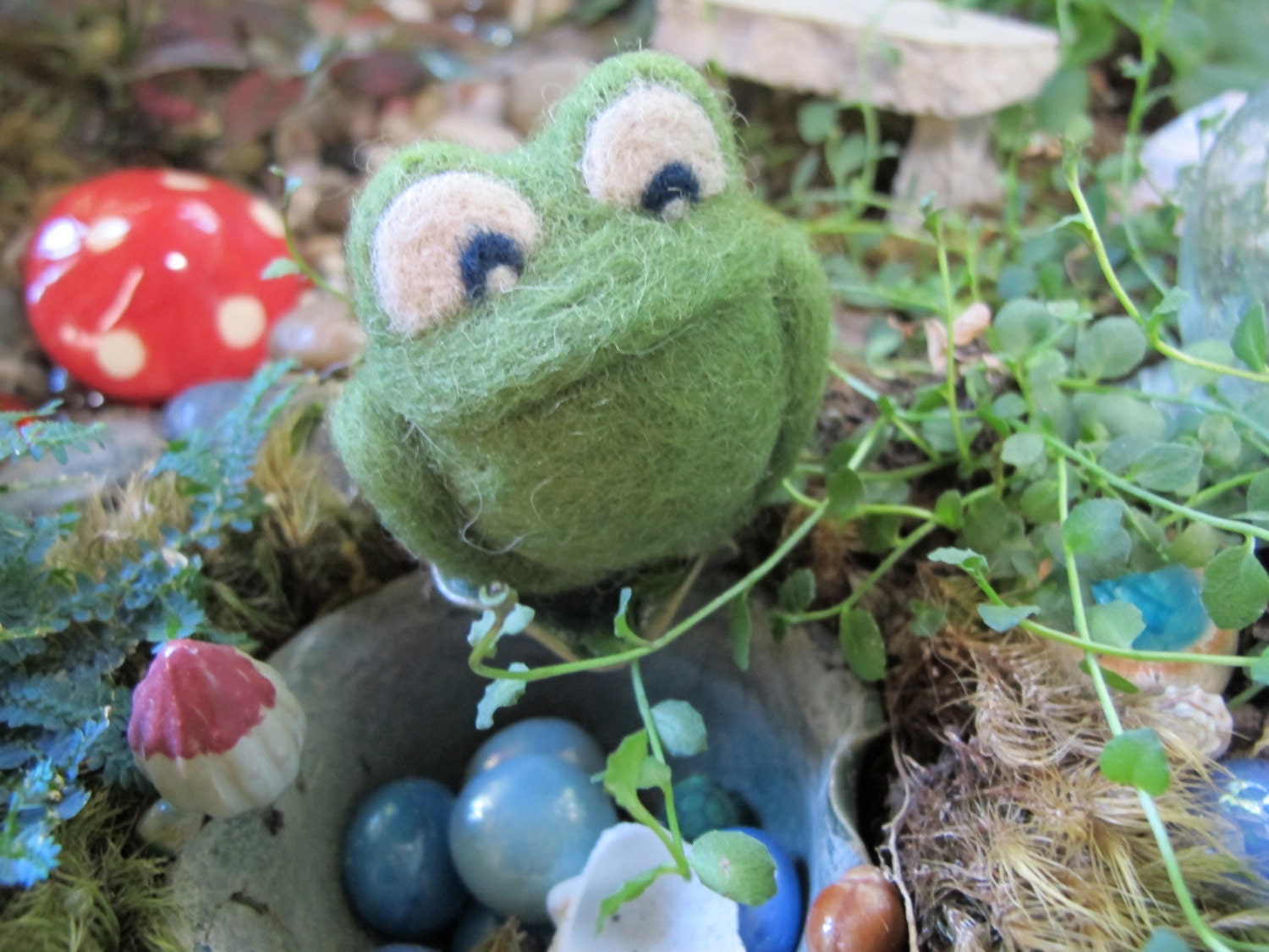 Frog - Needle Felted Toddler Jingle Bell Ball