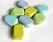 Geometric Wood Magnets Faceted Poplar Wood Spring Cools Made to Order