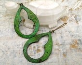 Bohemian earrings Moroccan ethnic dangle earrings Patina hoop earrings Boho bohemian jewelry
