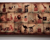 Toy Animals on Alphabets Blocks /Photo/Collage/Wall Art- 8x16