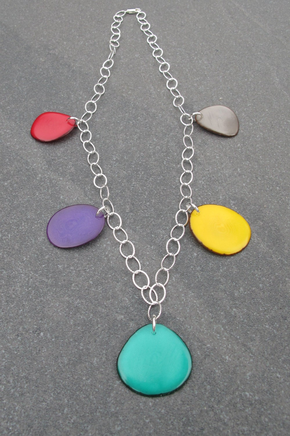 Multi Color Tagua Nut Necklace by Kristen's Custom Creations