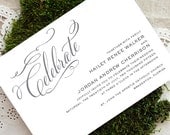 Celebrate Calligraphy Wedding Invitation
