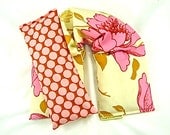 Neck Wrap Eye Pillow Set/ Hot/Cold Therapy,Heating Pad,Heat Pack,Rice Pack,Yoga,Microwave Heat Pack, Pink Peony Fabric