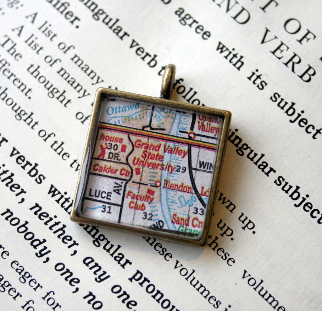 Grand Valley State University Map Pendant