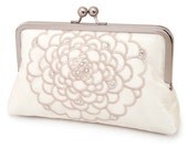Ivory bloom clutch bag : silk-lined purse, bridal accessory, wedding day, bridesmaid gift