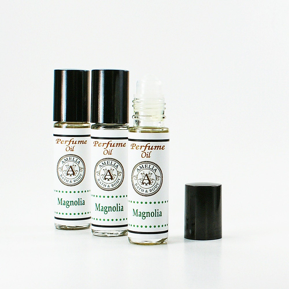 Magnolia Perfume Oil Roll On Bottle Classic Floral Fragrance - Magnolia Roll On Perfume Oil - Girlfriends Teacher Gift Hostess Gift