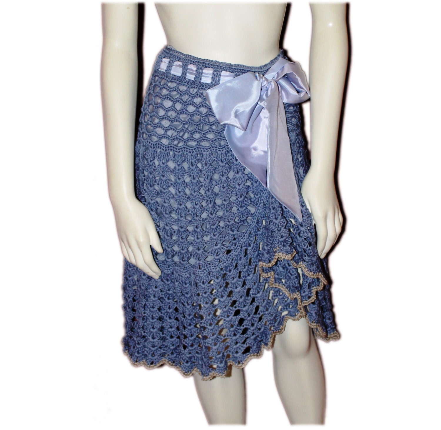 Women's Convertible Crochet Skirt  - Crochet Poncho Tunic or Dress - Custom Colors - by Annie Briggs  'VERNITA