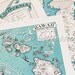 Spain - Map of Spain - Vintage Map of Spain - Aqua - Cottage Chic - A Fun and Funky Little 1930s Vintage Picture Map to Frame