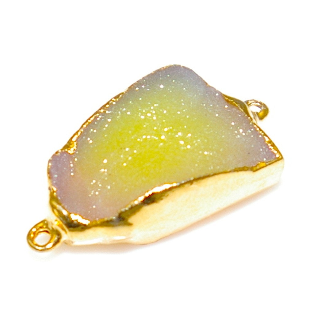 Gold Edged Lemon Druzy Connector