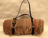 leather picnic blanket strap