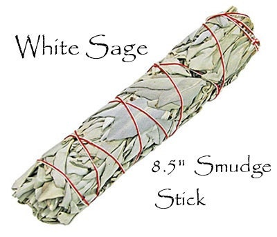 Dried White Sage Smudge Stick, Organic, Hand Rolled, 8.5 inches