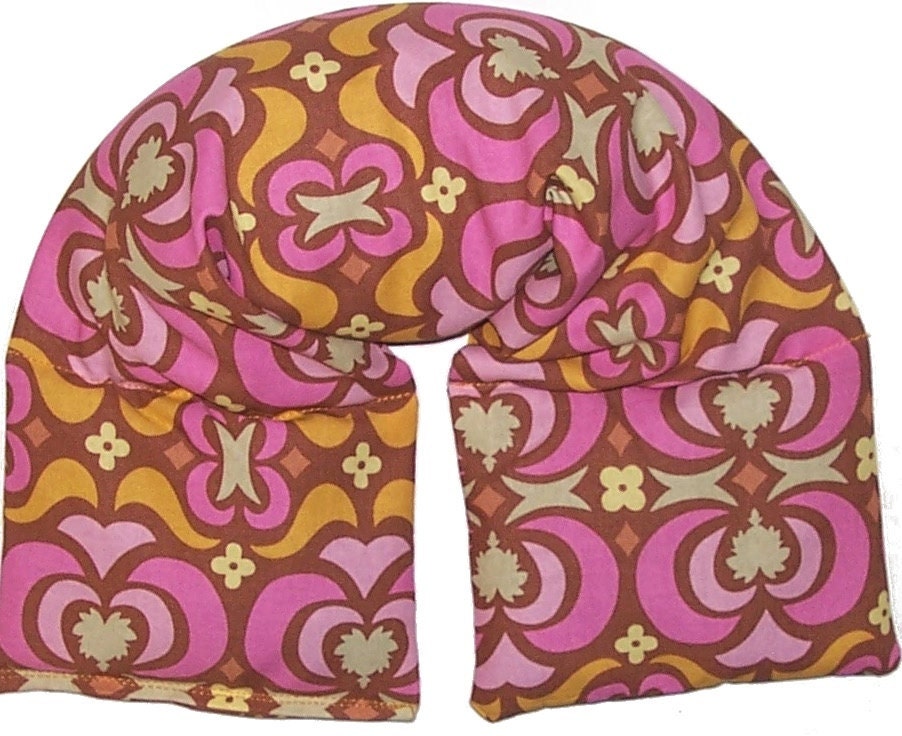MEDIUM -  Microwave Hot Cold Neck and Shoulder Wrap,  Flaxseed and Lavender