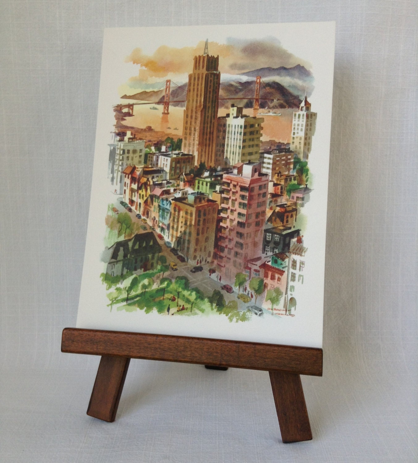 Vintage San Francisco Watercolor Print