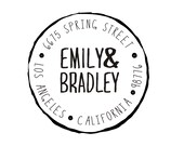 Return address custom rubber stamps clear block rustic font --2800