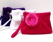 Bridesmaid Clutch Purse Zipper Wristlet  your choice of color