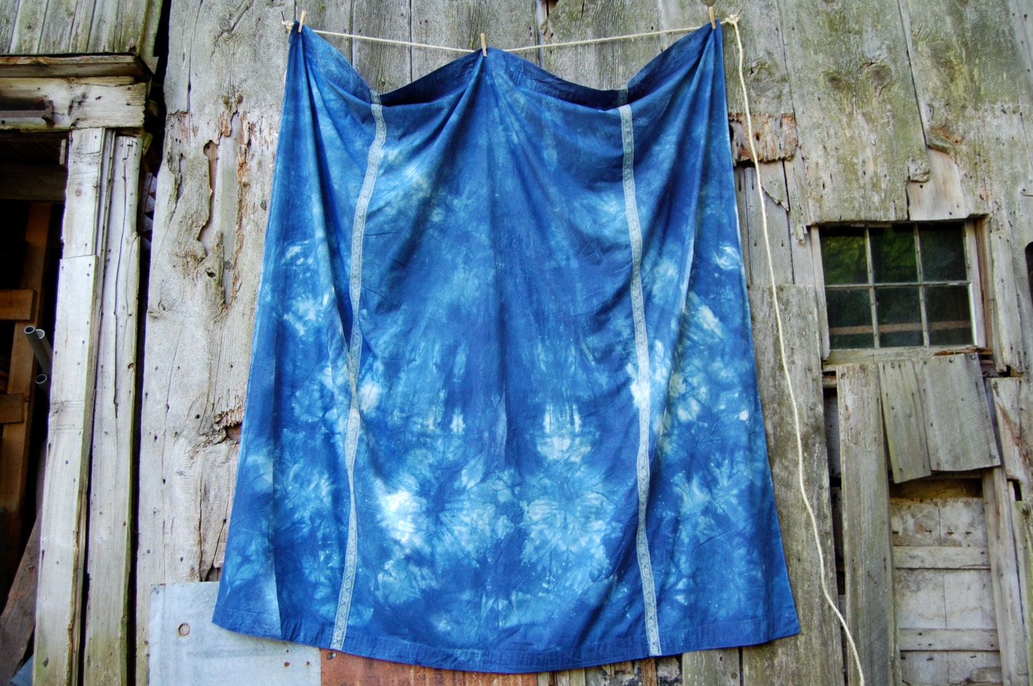 hand dyed vintage indigo textile