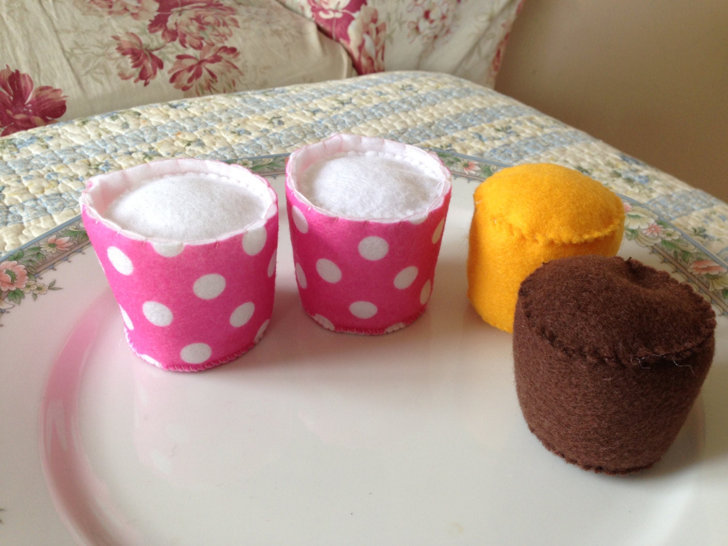 Two Pink Polka Dot Cups of Milk with Additional Inserts READY TO SHIP