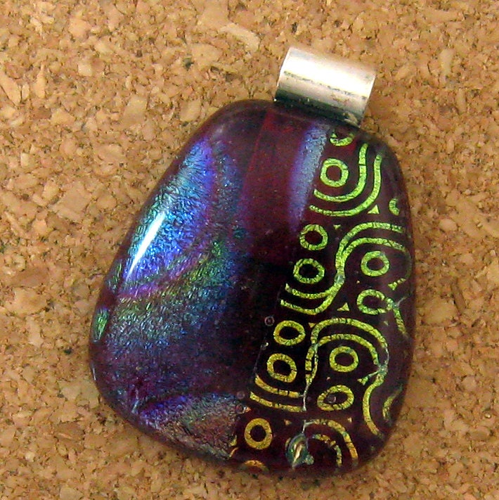 Dichroic Glass Pendant,  Fused Glass Pendant, Fused Glass Jewelry