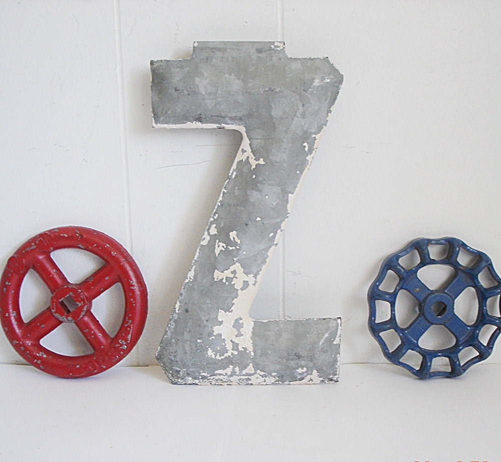 Antique Marquee Letter Z Vintage Marquee Letter Metal Letter